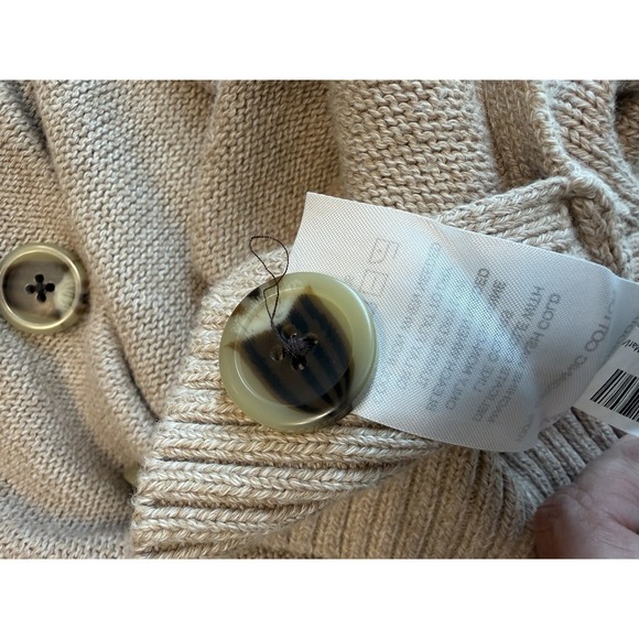 Quince 100% Organic Cotton Cropped Cardigan Small Cement Marl Airy Layer Cozy - Picture 9 of 12